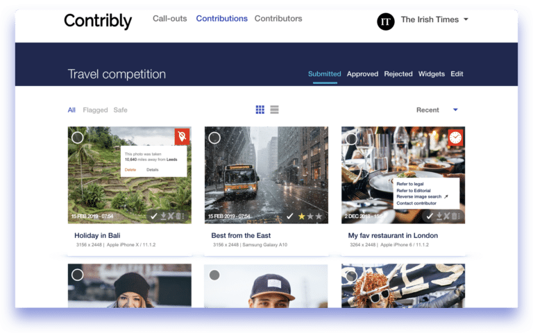 Contribly HUB call-out contributions moderation tool
